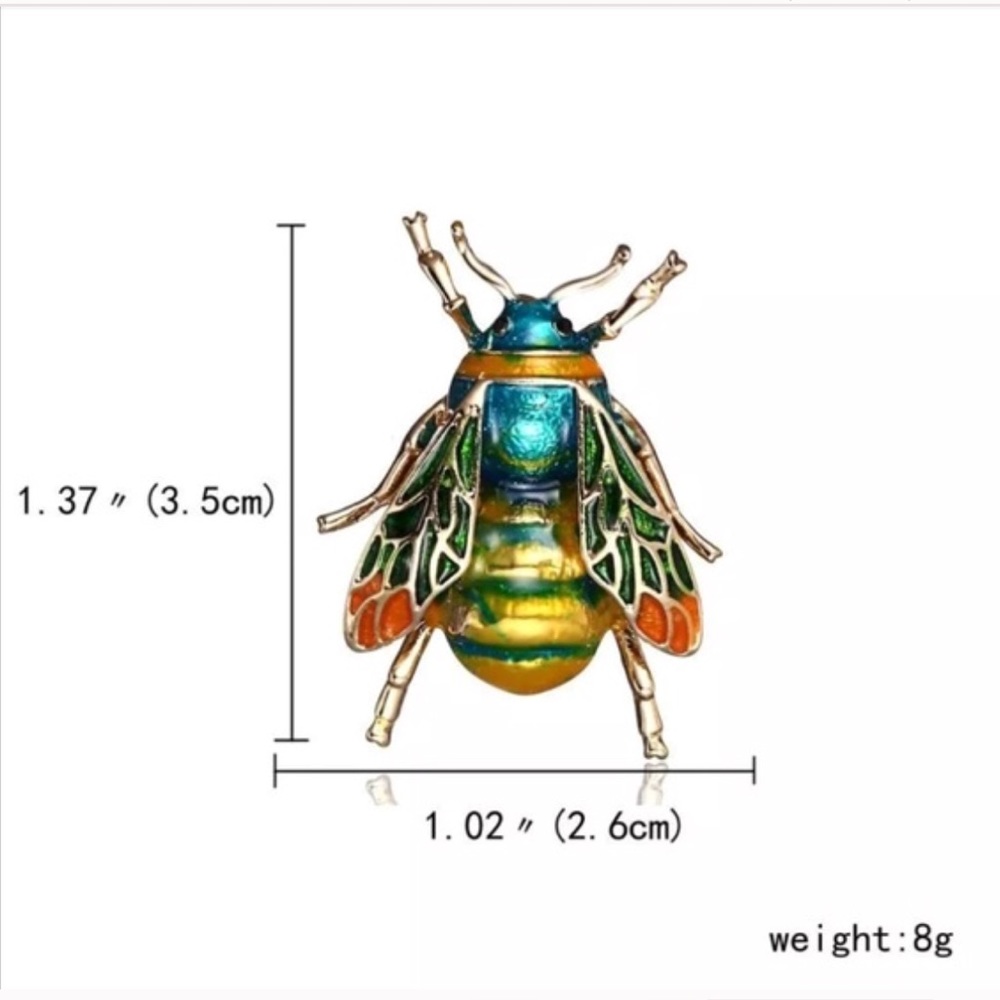 BEE BROOCH INSECT PIN BUG LAPEL - Picture 3 of 3